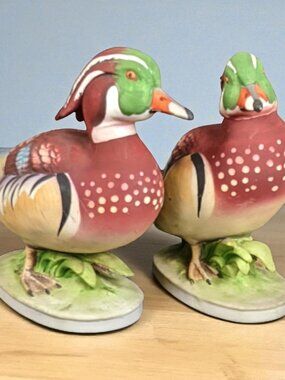 Lefton Wood Duck Figurines (KW 139A & 139B)